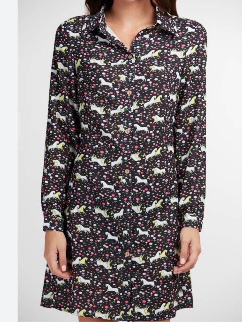 Horse Print Shirt Dress